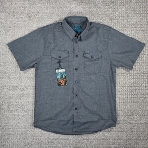 Dixxon Flannel Co Obsidian Shortie Mens Large Gray Short Sleeve Button Up Shirt